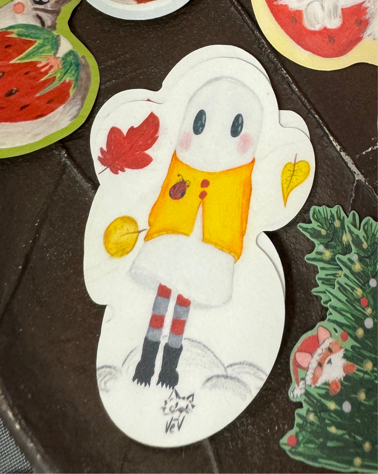 Ladybug Lil' Ghost Sticker