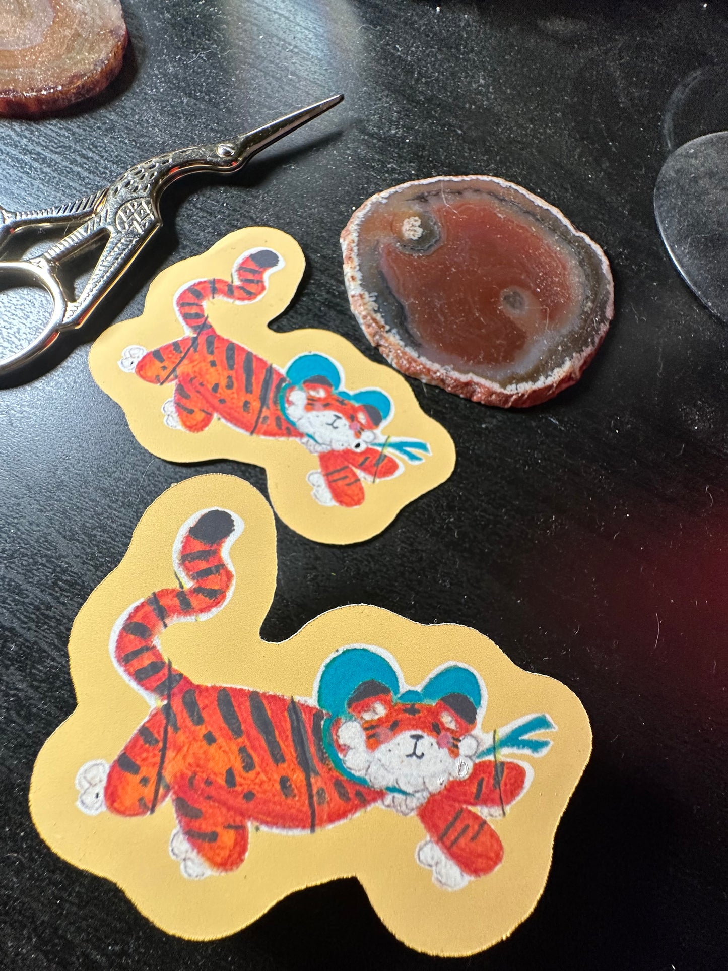 Tiger With A Bow Sticker
