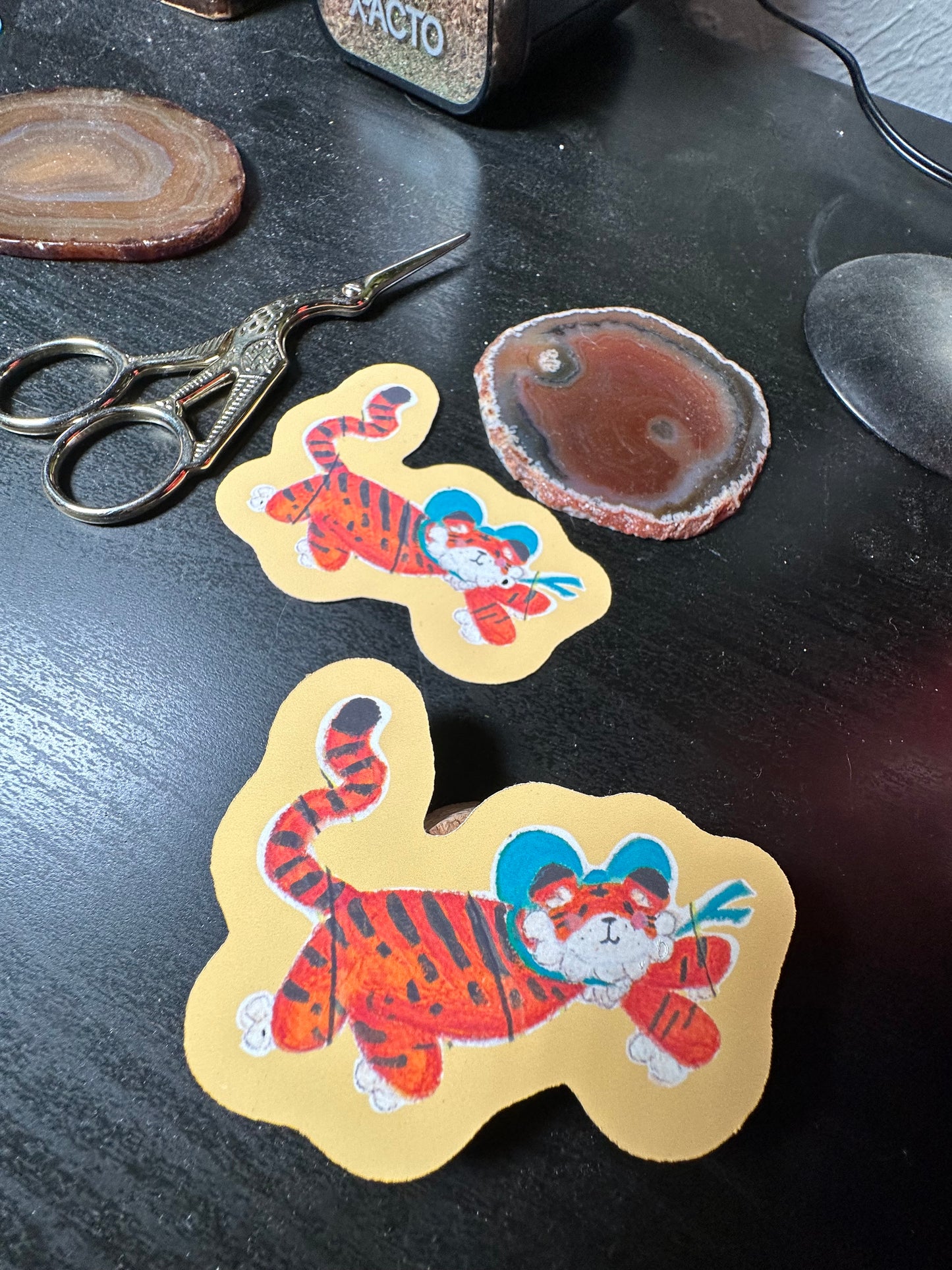 Tiger With A Bow Sticker