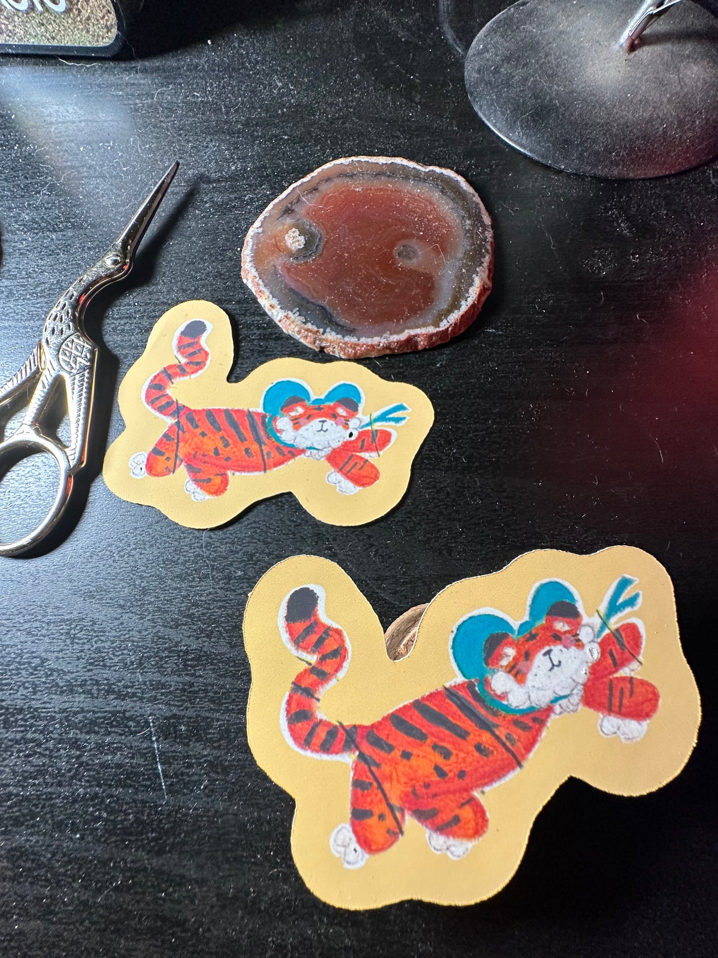 Tiger With A Bow Sticker