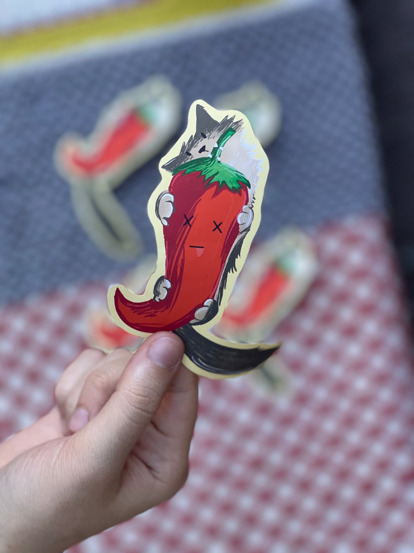 Tora Playing With Pepper Sticker