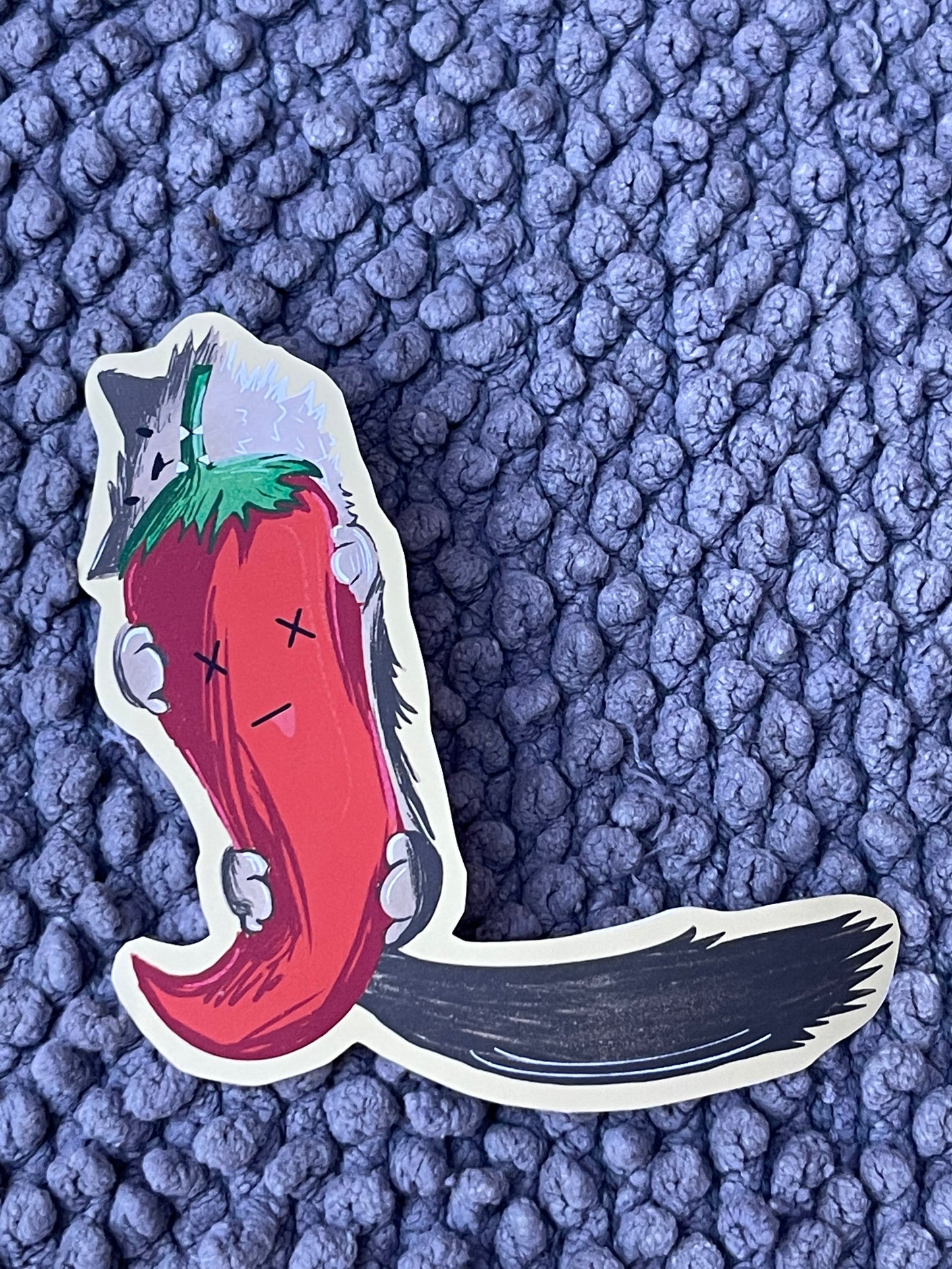 Tora Playing With Pepper Sticker