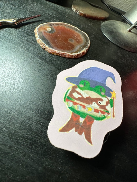 Cowboy Witchy Frog Sticker