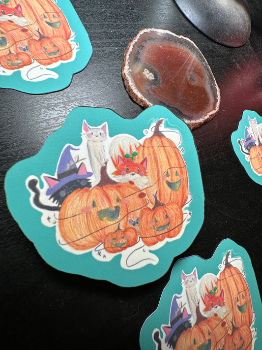 Pumpkin Gathering Sticker